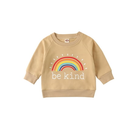

Liliz Baby Pullover Flower/ Rainbow/ Letter Print Round Neck Long Sleeve Tops Autumn Outfit 0-3 Years