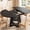 Black, variant on CONCETTA 43"-51" Modern Extendable Dining Table for 4-8, Space Saving Round to Oval Kitchen Table with Storage Shelf & Heavy Cross Pedestal Base, Water-Proof, Brown