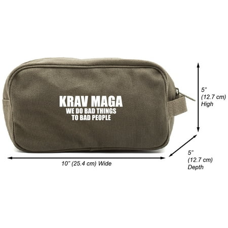 Krav Maga We Do Bad Things to Bad  People Canvas Shower Kit Travel Toiletry