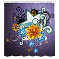thumbnail image 3 of Ambesonne Colorful Shower Curtain, Stars Flowers Swirls, 69"Wx75"L, Multicolor, 3 of 3