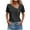 Black, variant on Scyoekwg Going Out Tops for Women Skew Collar Button Short Sleeve T Shirts Ladies Tops Trendy Solid Color Summer Loose Casual Tshirt (Army Green,XXXL)