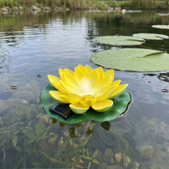 Solar Floating Lotus Light Waterproof Led Pond Lamp For Garden Pool Fountain Outdoor Decor ,A,17Cm