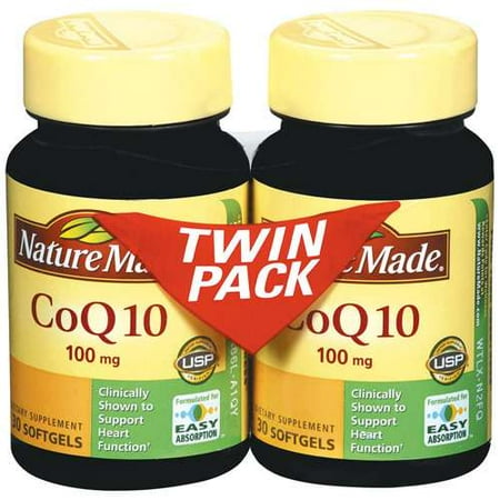 Nature Made Coq10 100 mg Twin Pack Softgels 30 ct Dietary Supplement 2 ct