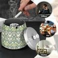 thumbnail image 4 of Yayeee Ashtray with Lid for Cigarette Smokeless Stainless Steel Home Ash Holder, Beige Floral, 4 of 7