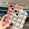 thumbnail image 5 of Compatible with iPhone Case for Women Girls, Cute Fashion 3D Grid Matte Anti-Scratch Shockproof Silicone Soft TPU Cover for iPhone 14 Plus, Klein Blue, 5 of 8