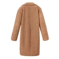 thumbnail image 5 of Women's Fuzzy Fleece Winter Jacket Lapel Coat Mid Length Teddy Coat, 5 of 6