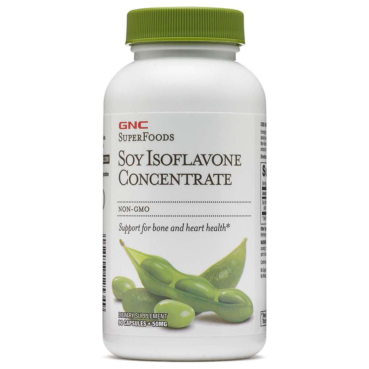 GNC SuperFoods Soy Isoflavone Concentrate, 90 Capsules, Supports for Bone and Heart Health