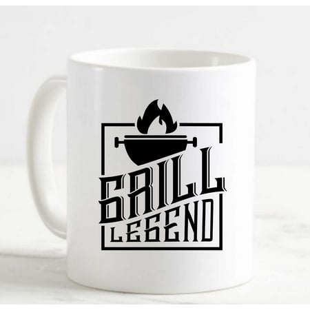 

Coffee Mug Grill Legend Fancy Bib Master Professional Grilling Food White Cup Funny Gifts for work office him her