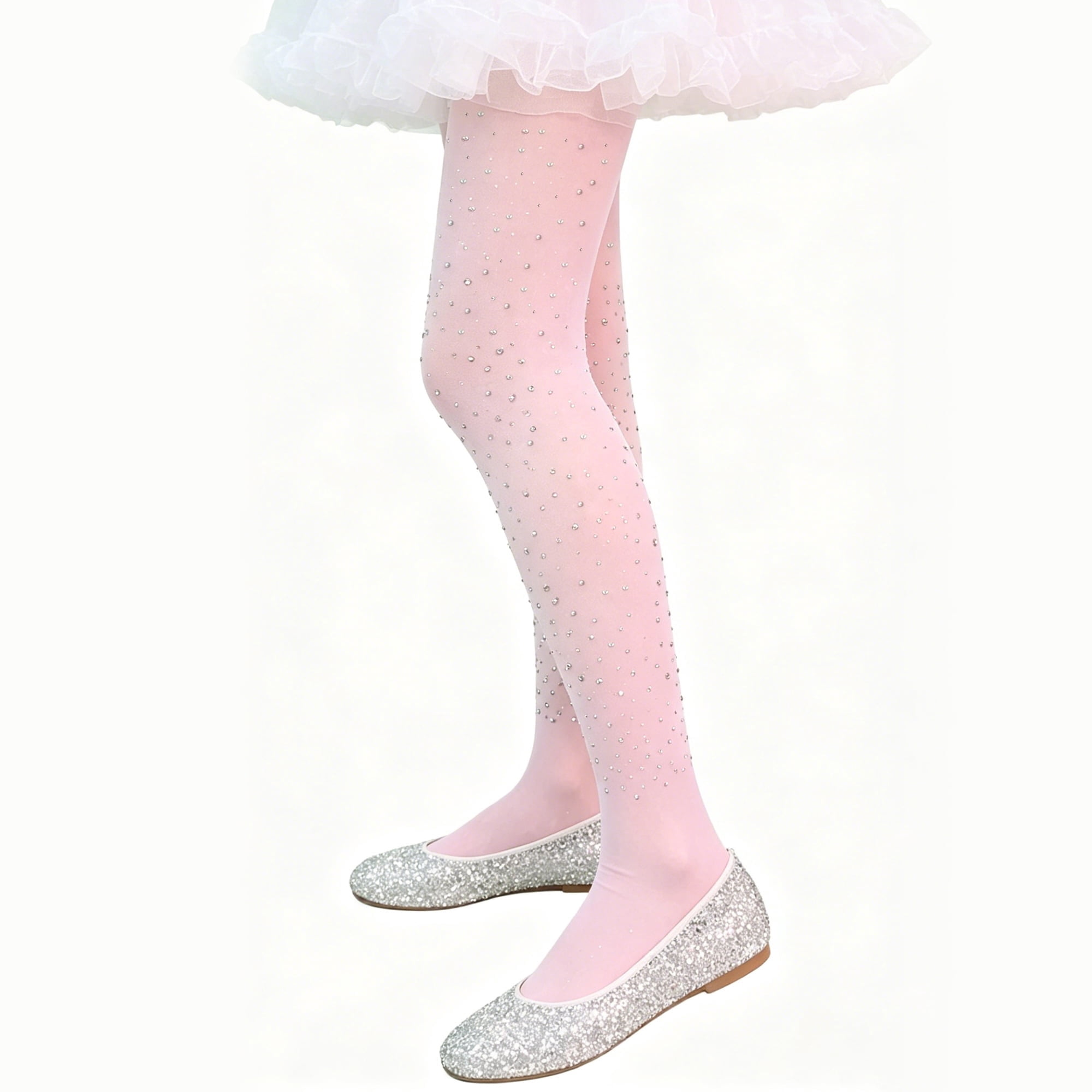 Rhinestone Opaque Tights Costume Accessory for Children, Pink, L (10/12), Halloween by Way To Celebrate