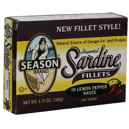 Season Sardine Fillets In Lemon Pepper Sauce, 3.75 oz (Pack of 12)