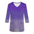 thumbnail image 3 of Aofany Women Nursing Scrub Tops Gradient Printed Working Uniform V Neck 3/4 Sleeve Workwear Blouse T-shirt with Pockets, 3 of 3