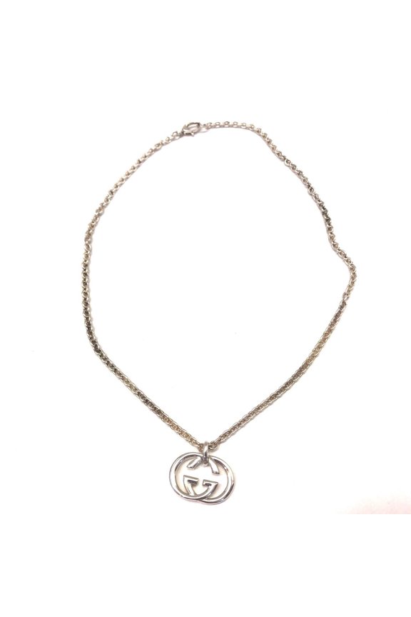 Pre-Owned Gucci Interlocking G Necklace Pendant, Silver SV925 GUCCI