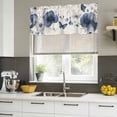 thumbnail image 4 of Navy Blue Spring Floral Curtain Valances for Windows, Kitchen Valance Window Treatments Panel 2 Pack, Botanical Butterfly Vintage Rod Pocket Short Curtains for Bathroom Bedroom 54 x 18 Inch, 4 of 8