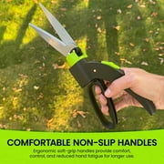 Garden Guru Hand Grass Clipper Scissors 360 Degree Rotatable Cutter Head - Ultra Sharp Stainless Steel Grass Shears - Comfort Grip Handles - Perfect for Edging Lawn, Trimming Shrubs & Flowers