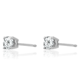thumbnail image 3 of 14K Solid White Gold 4mm Cubic Zirconia CZ Studs Gemstone Solitaire Earrings April Birthstone Jewelry, 3 of 10