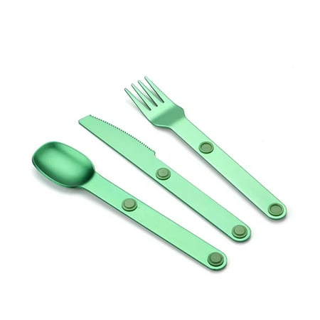 

LBNGJZ Portable 3PCS Camping Utensils Set with Fork and Spoon Compact Travel Carrying Kit for Outdoor Adventures and Camping Connections