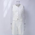 thumbnail image 3 of Chaleco Pantalones Cortos Traje Blazer de mujer Pantalones cortos de cintura alta Trajes Color sólido Suave Casual Verano Desgaste diario Ygjytge Blanco L para Mujer, 3 of 7