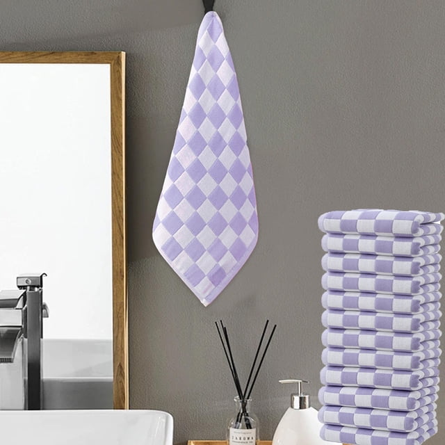Xihbxyly Juego de Toallas de Gasa, Tejido de Poliéster Suave, Súper Absorbentes, Ideales para Spas y Baños, Toallas Multiusos, Fáciles de Lavar, Paquete de 12, Tamaño 35 X 35 Cm