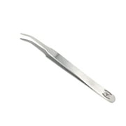 Scientific Labwares Stainless Steel Lab Forceps with Curved Tapered Flat-Tips - 4.5 in. Length