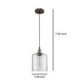 thumbnail image 5 of 7 Inch Glass Shade Metal Pendant Light with Edison Bulb, Bronze, 5 of 6