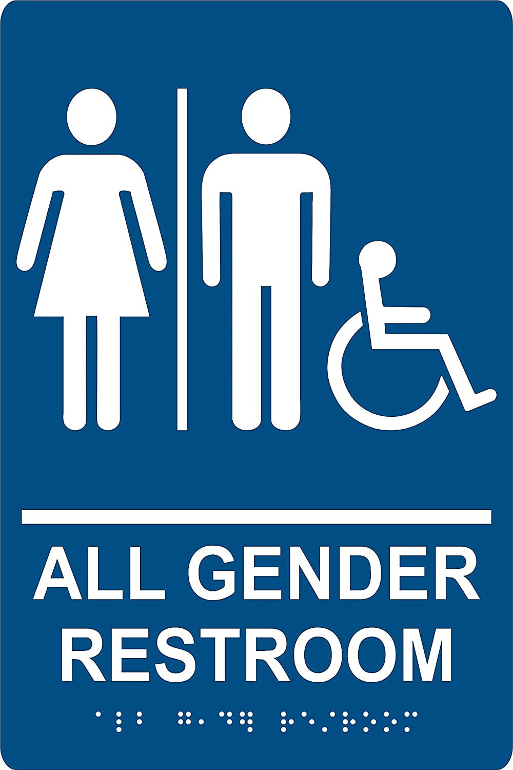 ADA Compliant All Gender Restroom Sign with Braille