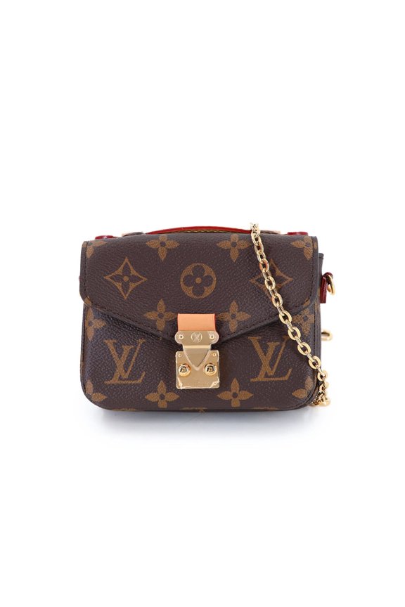 Pre-Owned Louis Vuitton Monogram Micro Metis 2-way Handbag, Brown, M81267, RFID