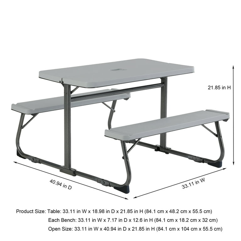 Your Zone Folding Kid s Activity Table for Ages 3 8 Gray