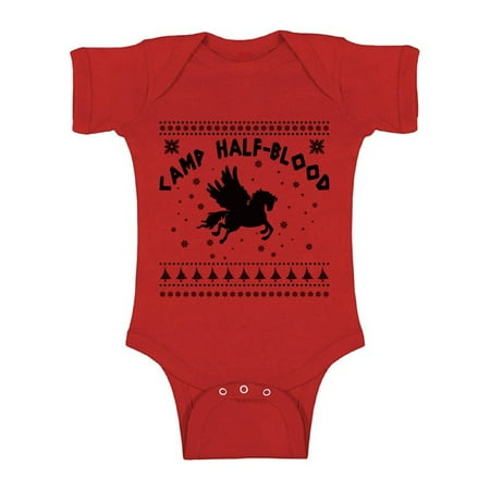 

Awkward Styles Ugly Christmas Baby Outfit Bodysuit Xmas Camp Half Blood Romper