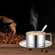 thumbnail image 5 of Juego de tazas de café de acero inoxidable - 304 tazas aislantes de doble pared para oficina, té y bebidas calientes, 13,6 cm, plata (set de 3 piezas), 5 of 6