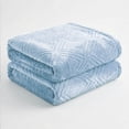 thumbnail image 2 of Superior Alaska Diamond Fleece Blanket 66" x 90", Lightweight Soft Bed Blankets, Twin Size, Light Blue, 2 of 9