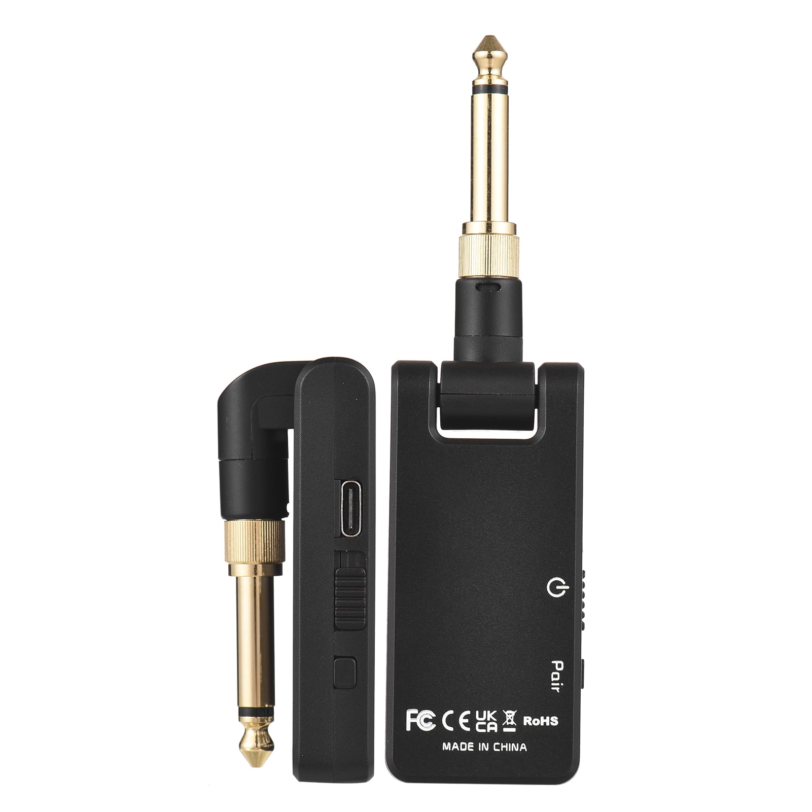2.4GHz Electric Guitar Receiver Transmitter Set Receiver Wireless Transmit System Electric Guitar Receiver Transmitter Built in Battery with Charging Box 3.5mm 6.35mm Plug for Guitar Bass