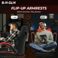 thumbnail image 4 of N-GEN Red Gaming Chair, Flip-up Armrest Computer Chair Ergonomic Office Chair PU Leather Desk Chair Executive Adjustable Swivel Task Chair, 4 of 8