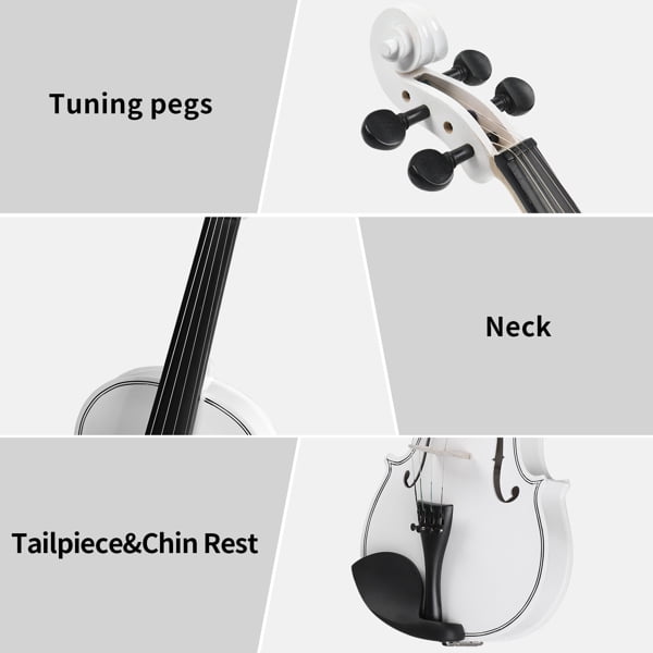 Full Size 4/4 Violin Set for Adults Beginners Students with Hard Case,Violin Bow,Shoulder Rest,Rosin,Extra Strings and Sordine