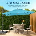 thumbnail image 4 of Best Choice Products 9x12ft 2-Tier Square Outdoor Solar LED Cantilever Umbrella w/ 360-Rotating Base   Sky Blue, 4 of 8