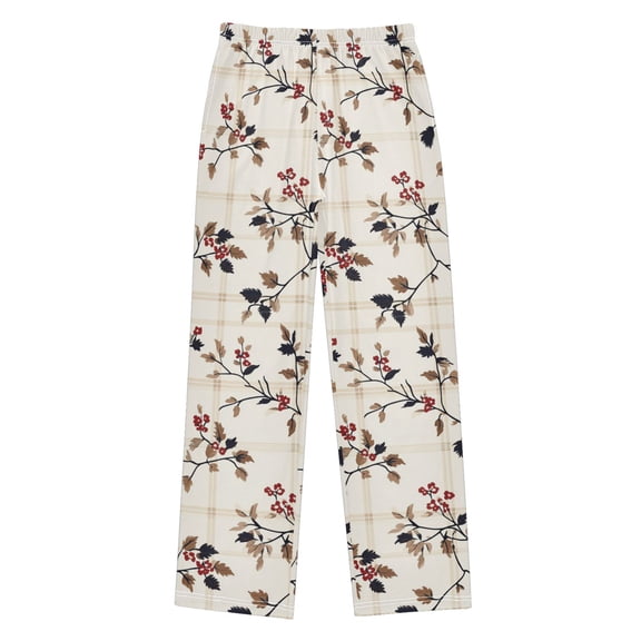 FORMRS Kids Pajama Pants with Pockets Size 6-8Y Boys Lounge Sleep Bottoms, Floral Plaid