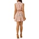 thumbnail image 3 of Vestido sin mangas de media abertura con estampado floral para mujer Inspire Chic, largo hasta la rodilla, con cinturón, color rosa claro y azul floral, 3 of 8