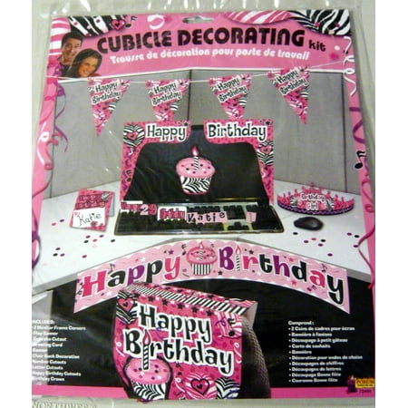 Cubicle Decorating Kit Birthday F72498 Pink Walmart Com