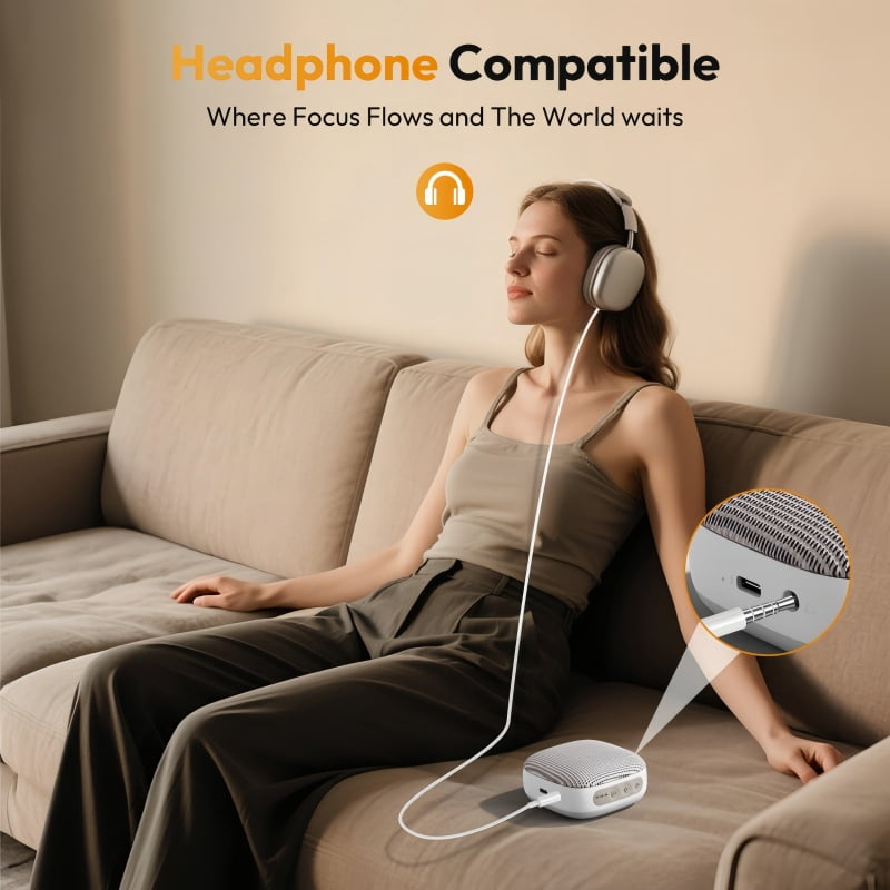 HRWOKI White Noise Machine for Babies & Adults, Portable Sound machine 20 Soothing Sounds, Sleep Aid for Home, Travel, Office