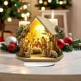 thumbnail image 5 of Christmas Scene Desktop Decoration, 2D Flat Acrylic Nativity Scene with Holy Family Under Tree in House of Life, Religious Christmas Gift for Home Christian Holiday Tabletop Decor, 5 of 6