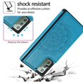 thumbnail image 5 of Design for Samsung Galaxy Note 20 5G Wallet Phone Case with Tempered Glass Screen Protector Credit Card Holder Slot, Leather Stand Kickstand Magnetic Back Flip Protective Cover Cases Blue, 5 of 12