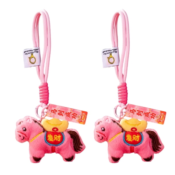 Bolso colgante de Año Nuevo Chino 2026, adorno de caballo, símbolo de buena suerte, llavero, amuleto festivo, caballo de peluche.