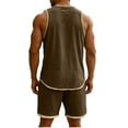 thumbnail image 3 of Favoffer Men 2 Piece Outfits Mens Short Sets Summer Casual Sleeveless Tops Elastic Waist Shorts Beach Vacation Travel, 3 of 8