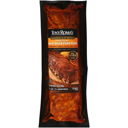 Tony Roma's Ribs Baby Back Loin w/Tony Roma's Original BBQ Sauce Meat, 24 Oz