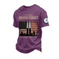 thumbnail image 2 of Never Forget 911 Retro USA Tee for Men and Women with Patriot Day Print and Vintage Green Fabric Featuring 9/11 Memorial Tops for Remembrance Events Church&nbsp; Purple XL, 2 of 5