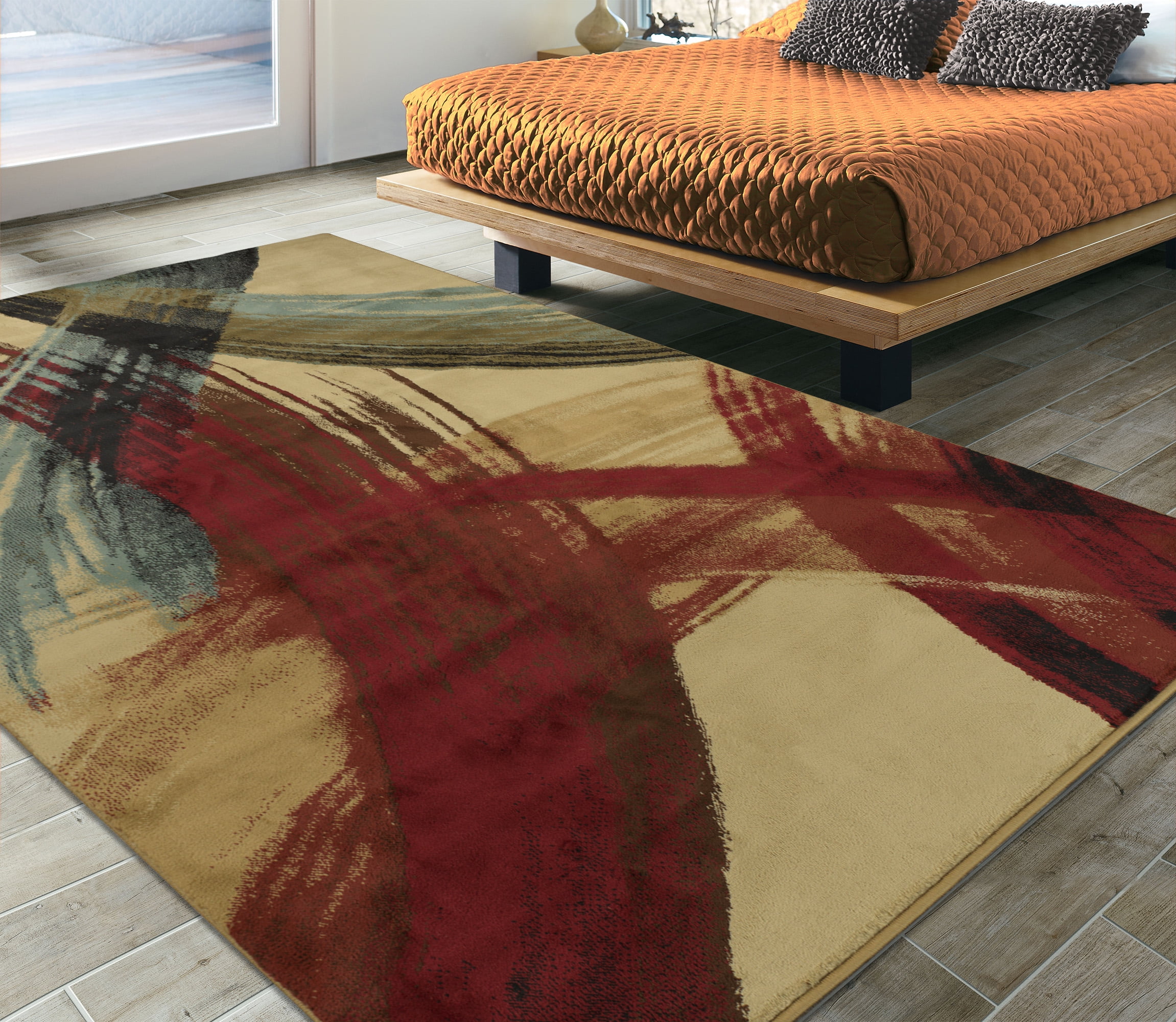 Ottomanson Elegance Collection Contemporary Sculpted Effect Abstract