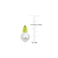 thumbnail image 3 of 8.5-9mm Cultured Freshwater Pearl Earrings with Peridots Yellow Sterling Silver for Women, 3 of 6