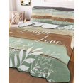 thumbnail image 3 of Quilts Twin Size, Teal Brown Botanical Soft Comforter Bedding Set for Bed, Farmhouse Wooden Leaves Lightweight Quilted Bedspread with Pillow Cover(2 Pieces) for All Season, 68x86 Inch, 3 of 9