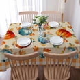 thumbnail image 5 of Thanksgiving Orange Blue Pumpkins Rectangle Tablecloths 60x162,Fall Maple Leaves Plaid Table Cloth Table Cover Indoor/Outdoor Tabletop Decor for Wedding Holiday Party Dinner Baby Shower, 5 of 7