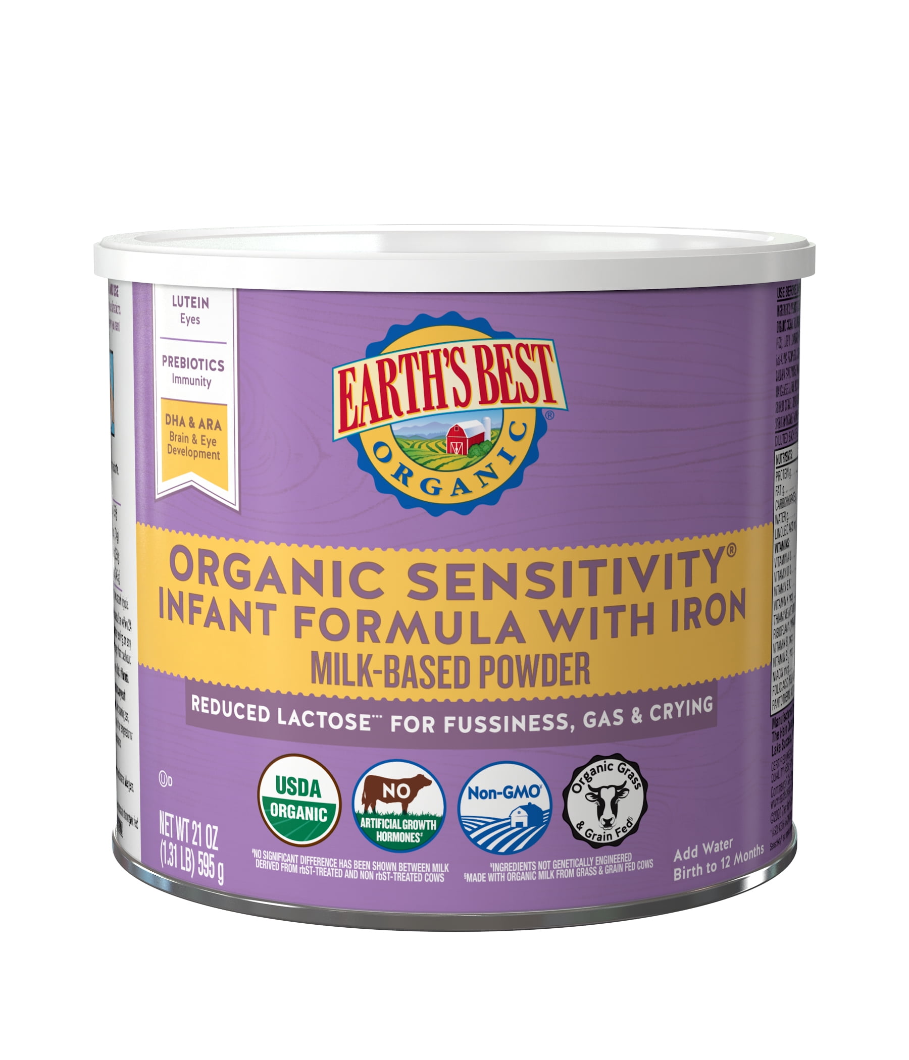 Earth's Best Organic GMO-Free Powder Baby Formula, 23.2 oz Can