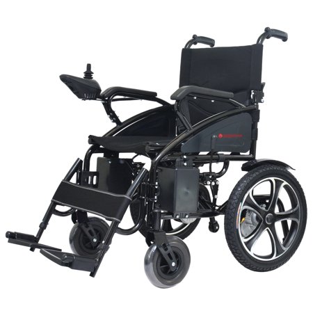 EzStapler Lightweight Foldable Electric Wheelchair, Aluminum Alloy All Terrain Motorized Foldable Power Chair for Adults Elderly Disabled Patients, Supports 265 lbs - Black